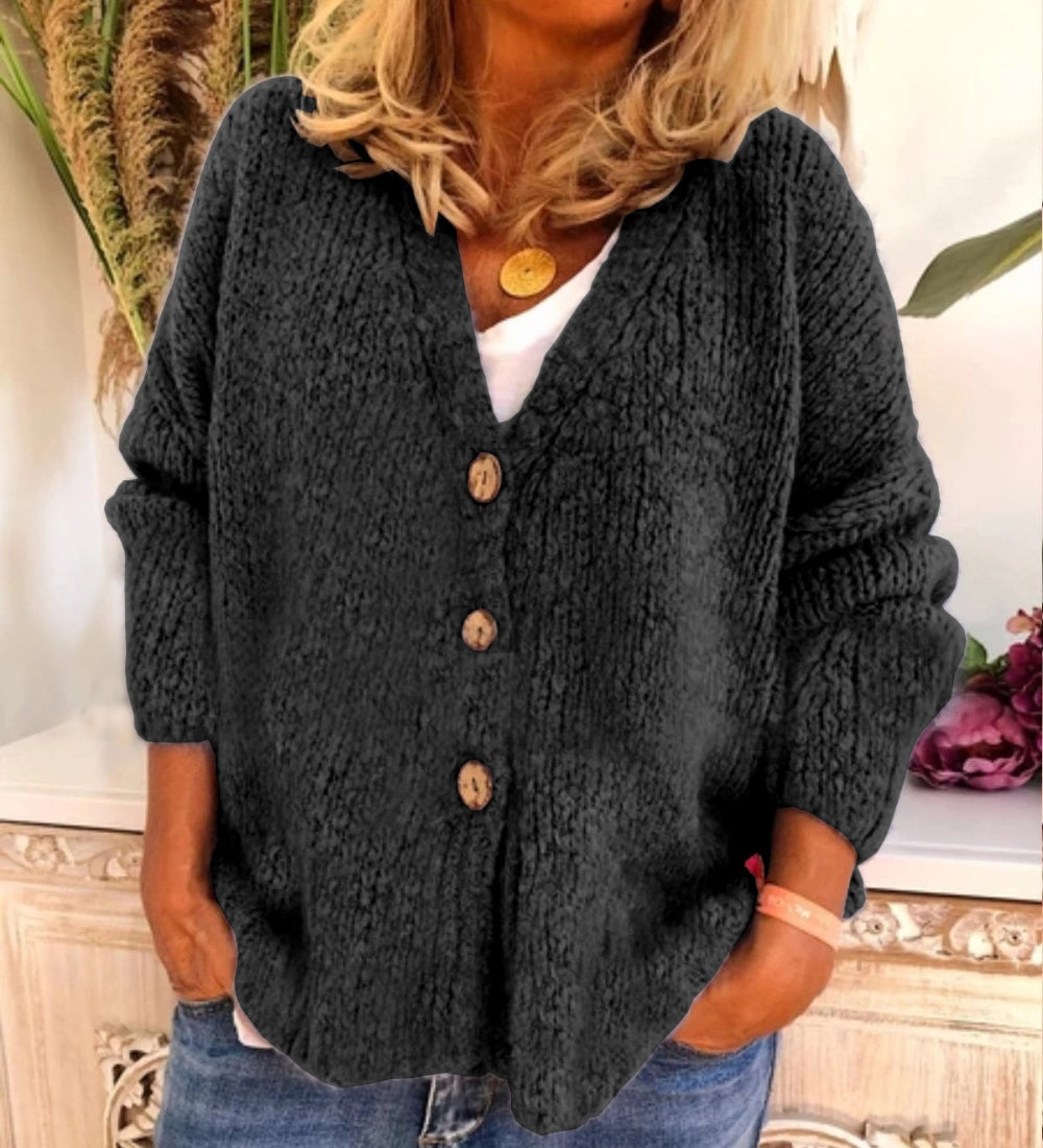 Heidi - Weiche Strickjacke mit Knopfleiste