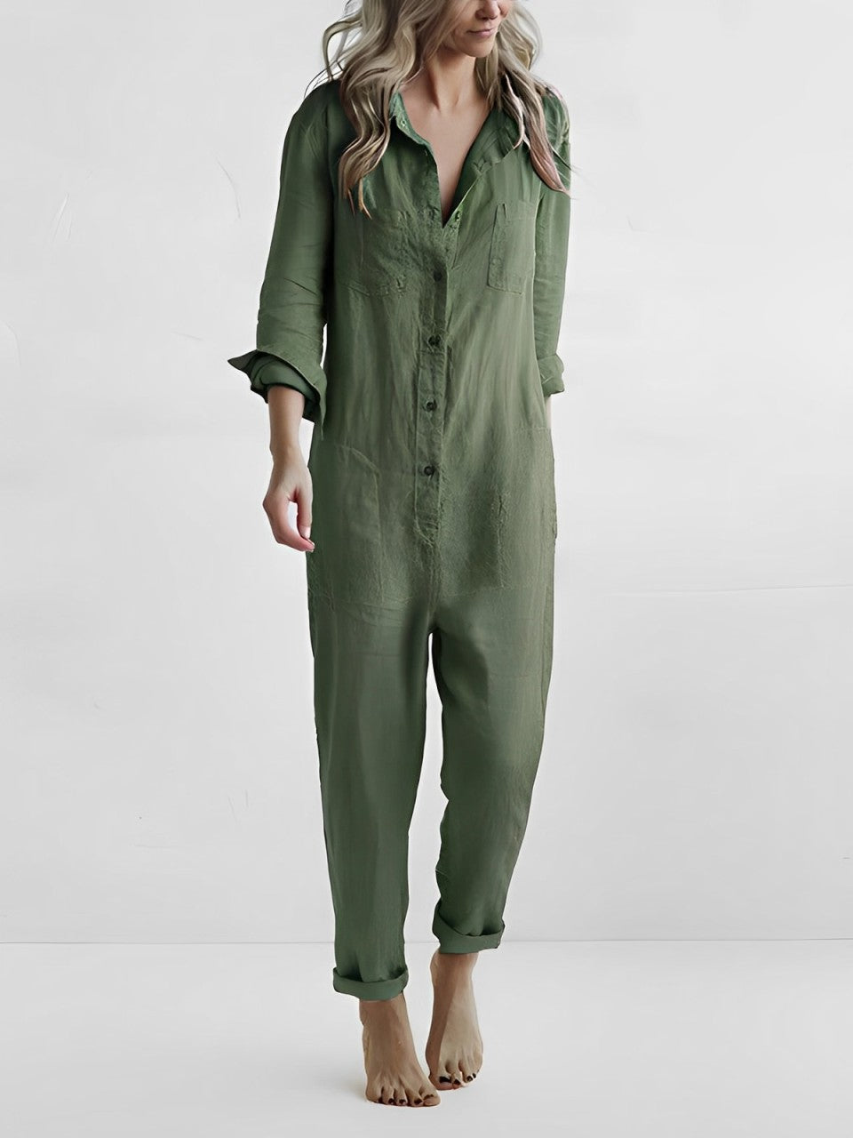 Jumpsuit mit langen Ärmeln und Taschen