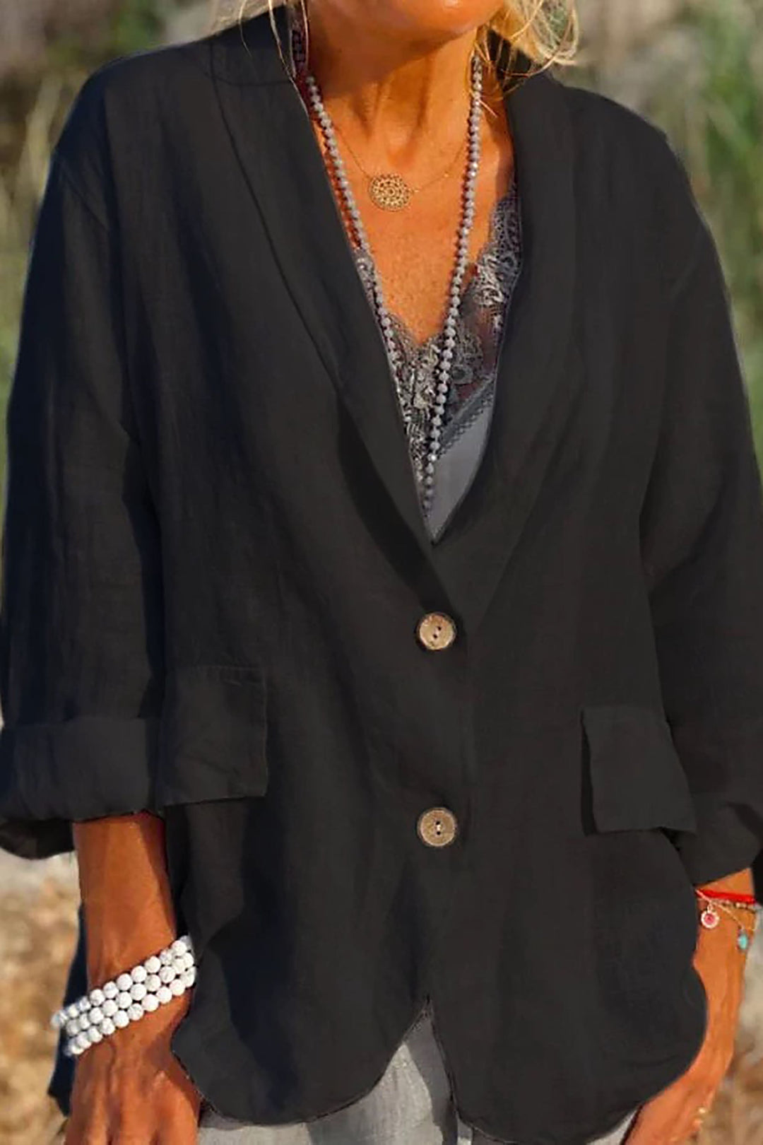 Heidi-Mode | Luftige Jacke mit Knopfleiste