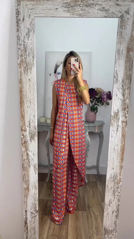 Neu eingetroffener, bequemer Jumpsuit mit abstraktem Print für Damen