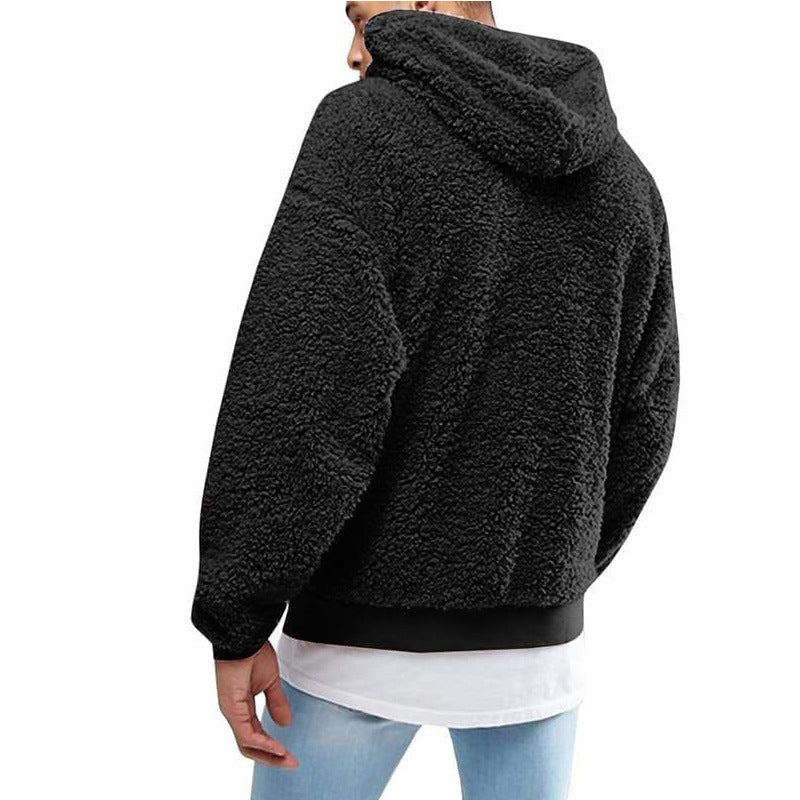 Herren kuscheliger Kapuzenpullover aus weichem Fleece Heidi-Mode