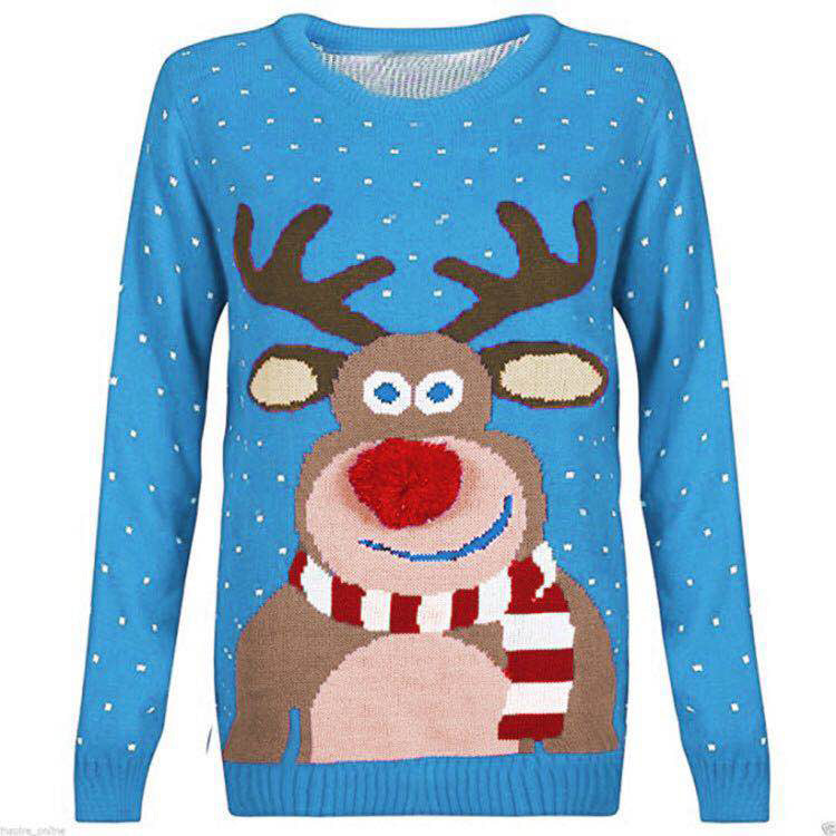 Damen Weihnachtspullover mit rentiermotiv und strukturierter Optik Heidi-Mode