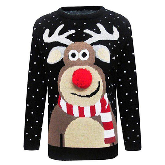 Damen Weihnachtspullover mit rentiermotiv und strukturierter Optik Heidi-Mode