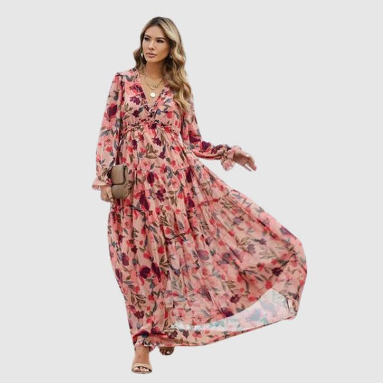 maxi-jurk met bloemenprint