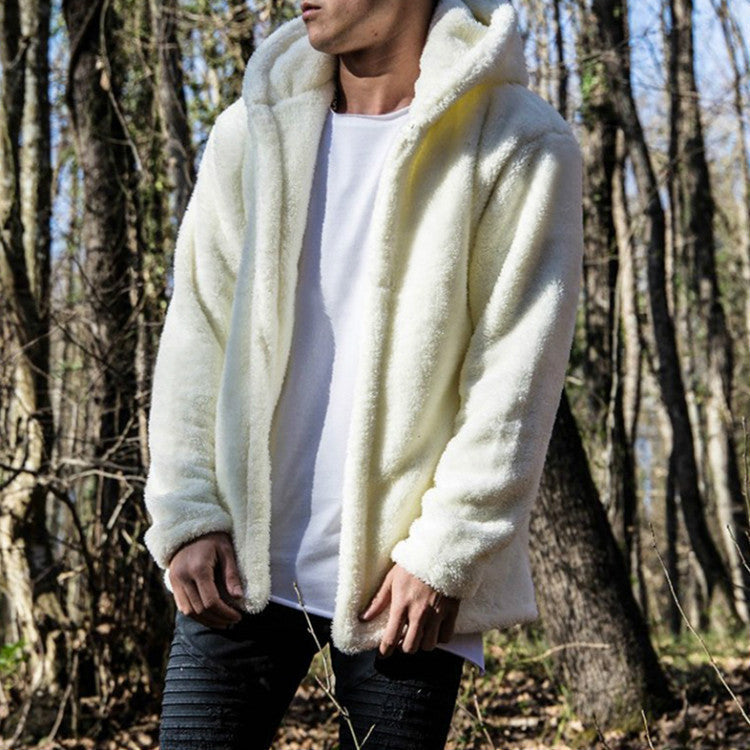 Herren Kuschelige Fleecejacke mit Kapuze Heidi-Mode