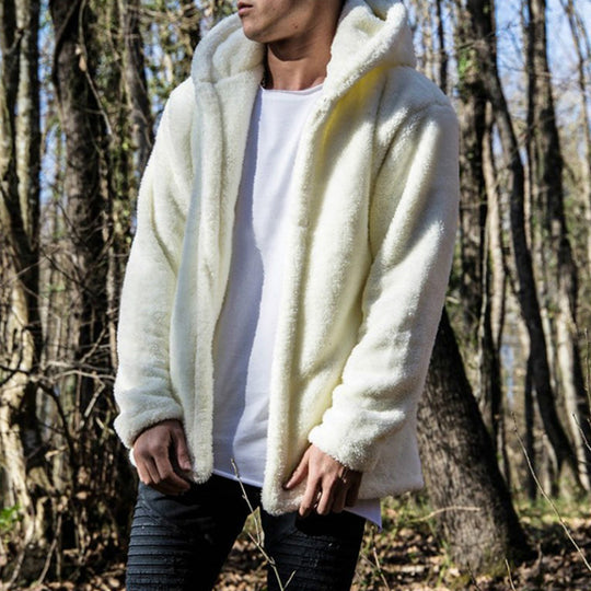 Herren Kuschelige Fleecejacke mit Kapuze Heidi-Mode