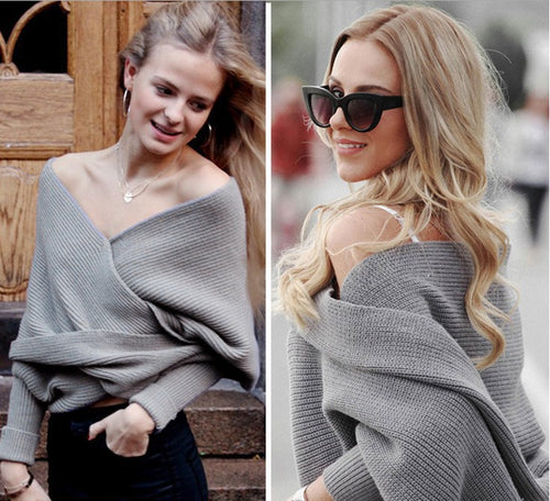 Damen weich gestrickter Schal mit modischem Knoten-Design Heidi-Mode