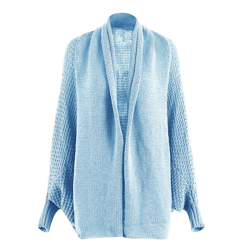 Damen Grobstrickjacke im lässigen Oversized-Stil mit tiefem Schnitt und voluminösen Ärmeln Heidi-Mode