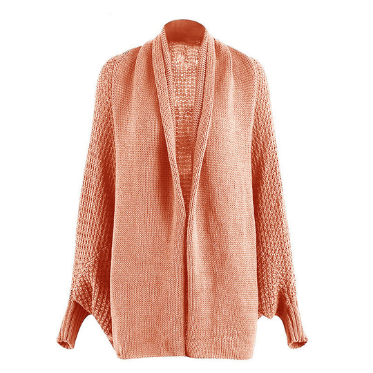 Damen Grobstrickjacke im lässigen Oversized-Stil mit tiefem Schnitt und voluminösen Ärmeln Heidi-Mode