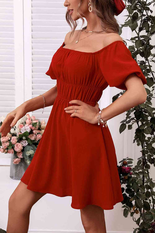Heidi-Mode | Off-Shoulder A-Linie Mini Kleid