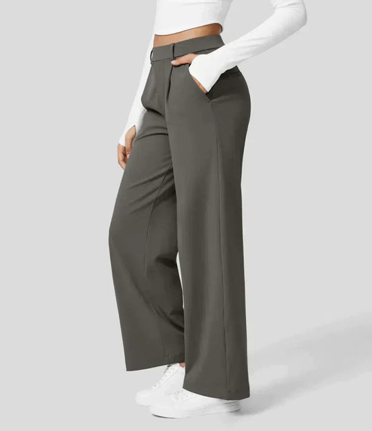 Heidi-Mode | Damen Stretch Hoch Taille Gerade Bein Hose