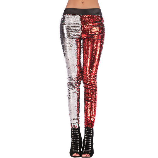 Damen Glamouröse Pailletten-Leggings Heidi-Mode