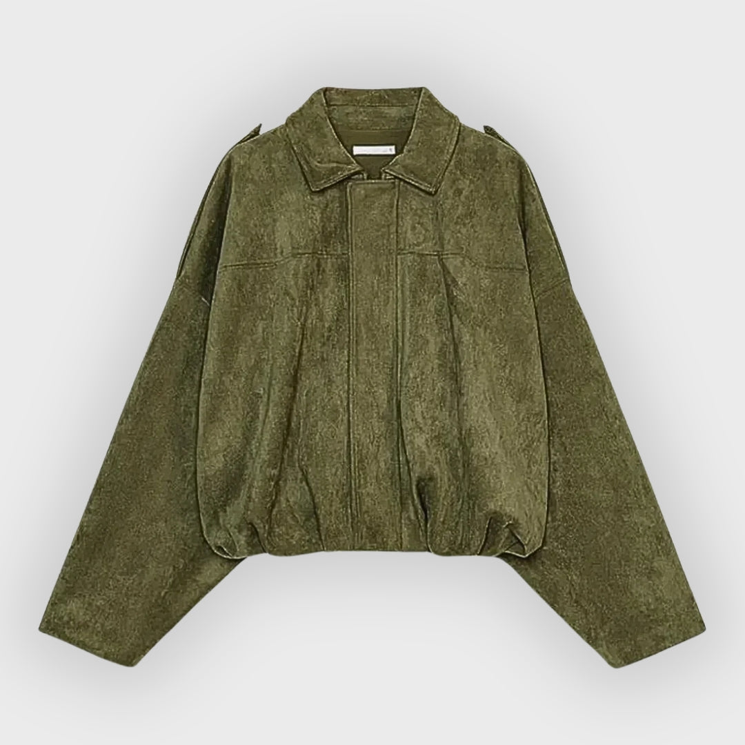 Heidi-Mode | Wildleder Übergroße Warme Lederjacke