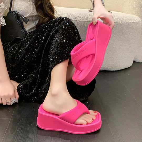 Heidi-Mode | Plattform High Heel Sandalen Erhöhte Slipper