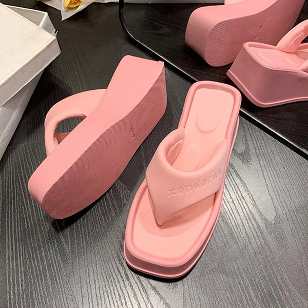 Heidi-Mode | Plattform High Heel Sandalen Erhöhte Slipper