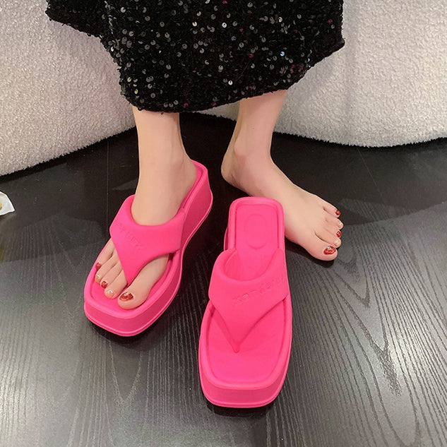Heidi-Mode | Plattform High Heel Sandalen Erhöhte Slipper