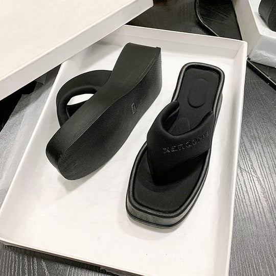 Heidi-Mode | Plattform High Heel Sandalen Erhöhte Slipper