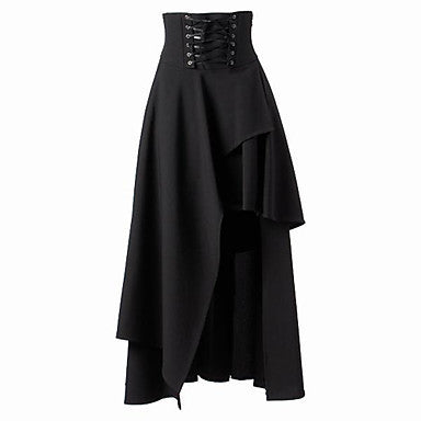 Damen Eleganter asymmetrischer Rock mit Schnürung Heidi-Mode
