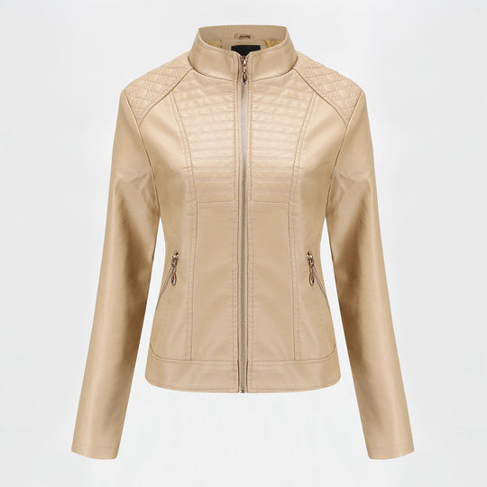 Damen Kunstlederjacke mit modischem Steppmuster Heidi-Mode