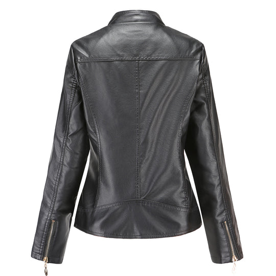 Damen Kunstlederjacke mit modischen Steppdetails Heidi-Mode