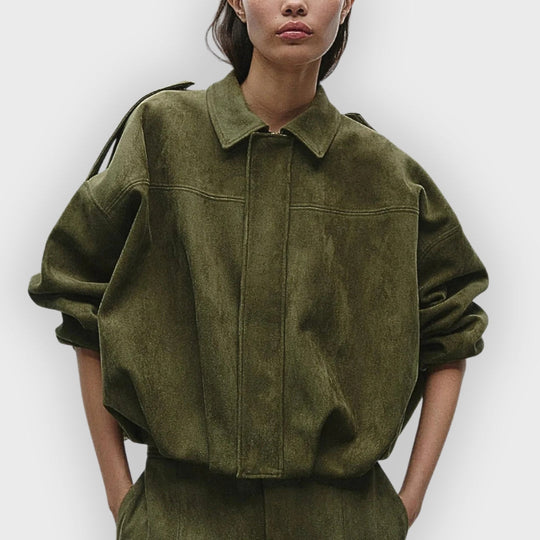 Heidi-Mode | Wildleder Übergroße Warme Lederjacke