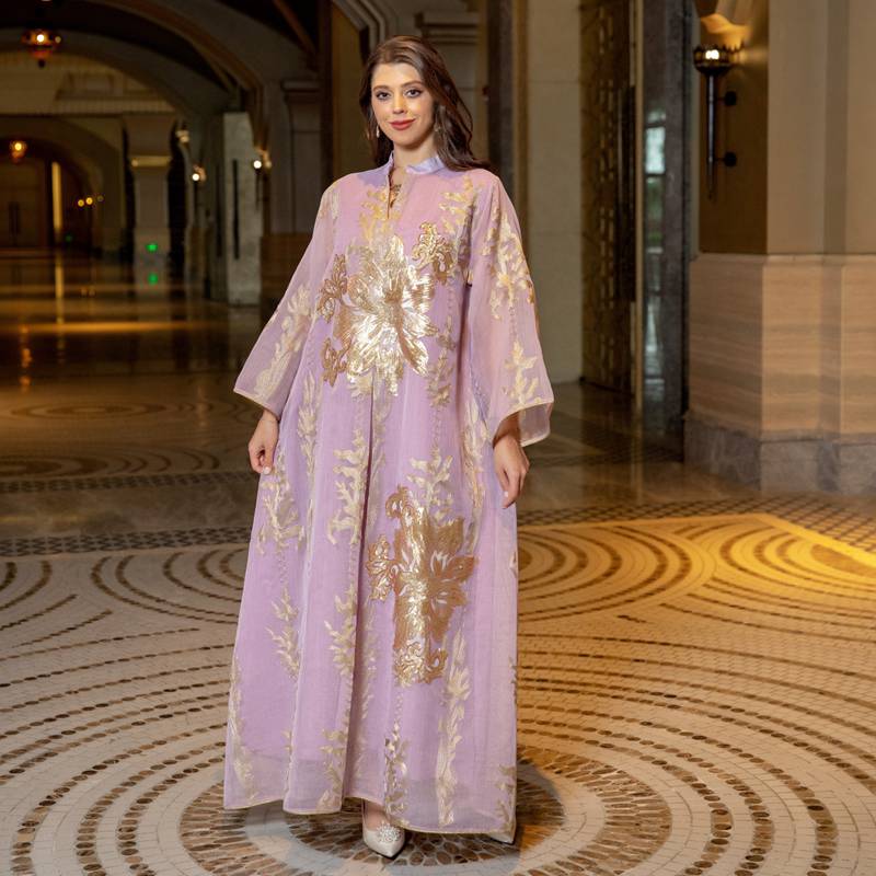 Heidi-Mode | Eid Luxus Kaftan Kaftan Kleid Jalabiya mit Pailletten Bestickt