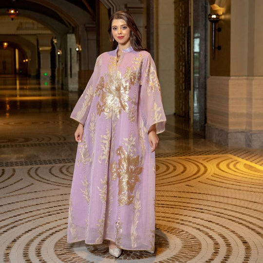 Heidi-Mode | Eid Luxus Kaftan Kaftan Kleid Jalabiya mit Pailletten Bestickt