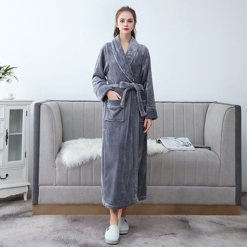 Heidi Mode | Wunderschöner Langer Flanell-Bademantel für Paare