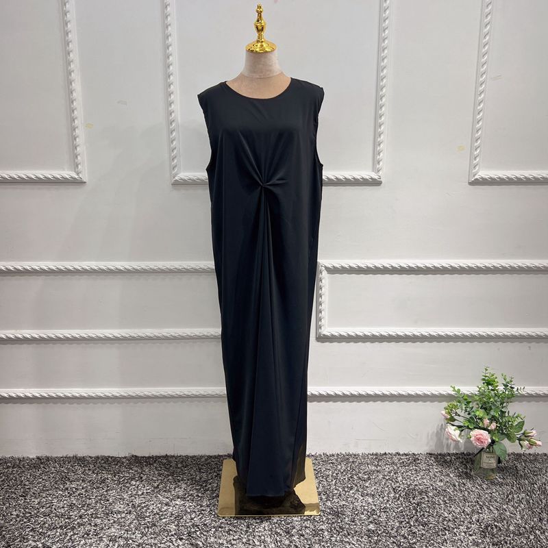 Heidi-Mode | Muslimische Frauen Abaya Unter Ohne Ärmel Satin Innen Slip Kleid Unterwäsche