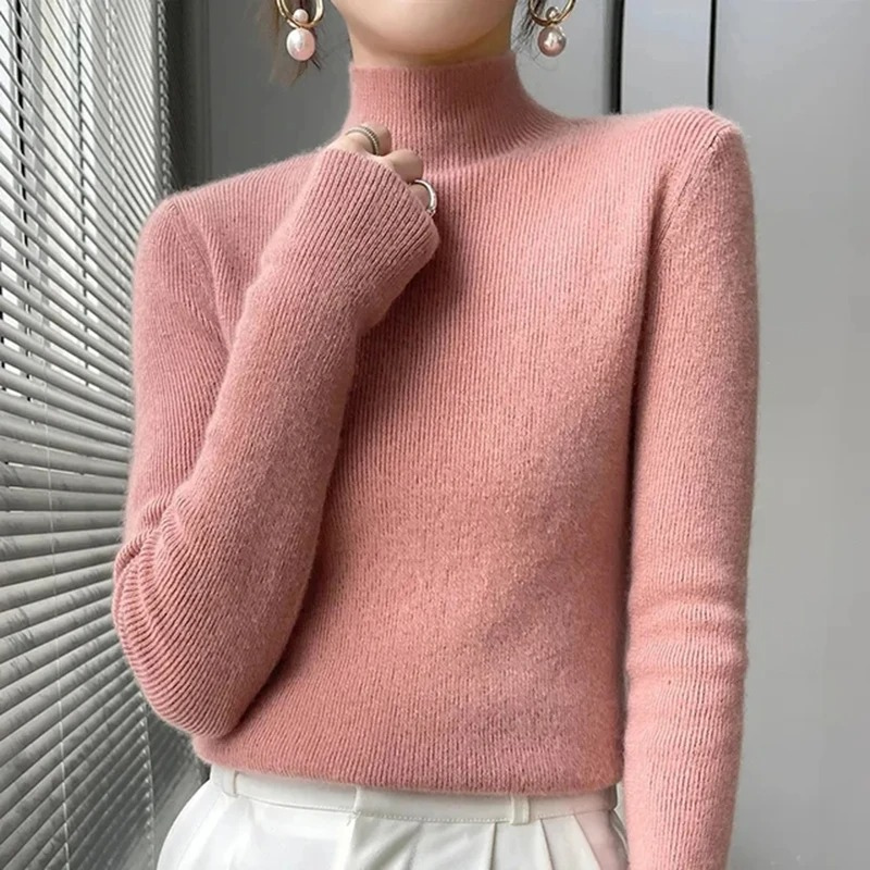 Heidi-Mode | Damen Rollkragenpullover Gerippter Strick Weich und Elegant Rollkragenpullover Damen