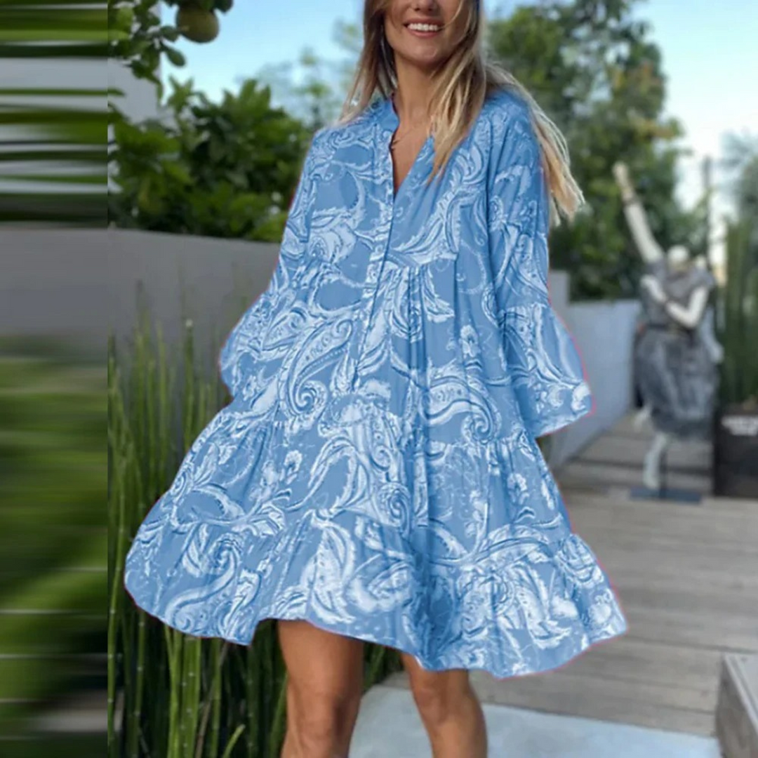 lichte strandjurk met bloemenprint