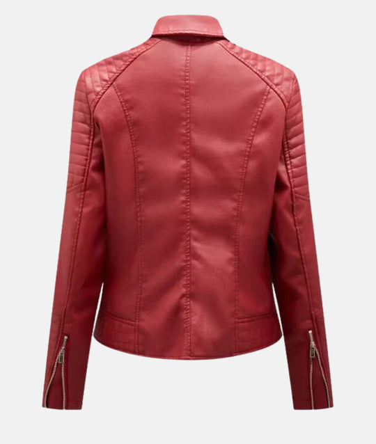 Heidi-Mode | Damen Lederjacke Ohne Kapuze Stilvolle Bikerjacke