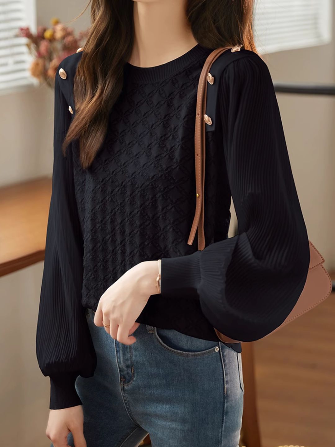 Heidi-Mode | Lockere Chiffon-Bluse Weiß