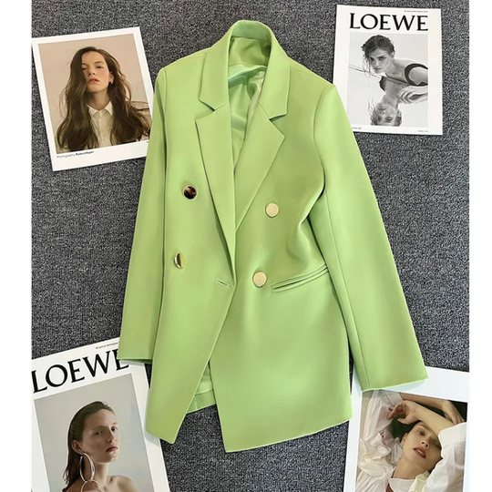 Lange Damen Blazer Mit Knopfverschluss