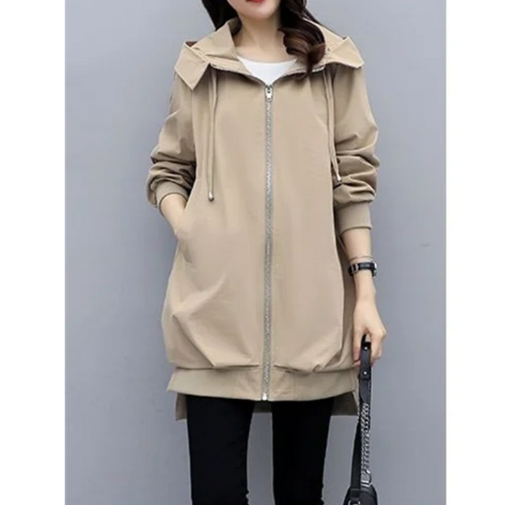 Trenchcoat Übergangsjacke Damen Mit Kapuze