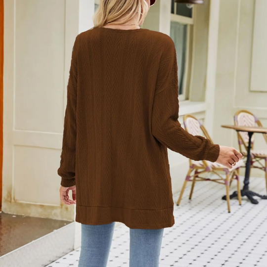 Heidi-Mode | Lange Strickjacken Damen Leichtgewicht Strickjacke mit Taschen
