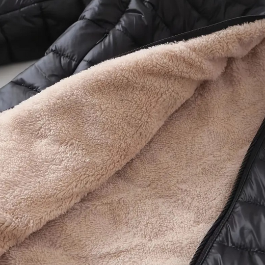 Heidi-Mode | Damen Kunstpelz Futter Gesteppte Kapuzenjacke