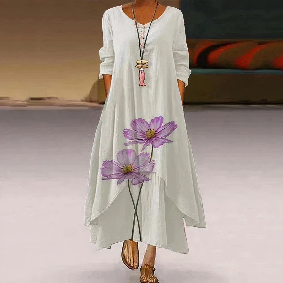 Heidi-Mode | Elegantes Kleid mit Raffinierten Details und Flatternder Schnitt