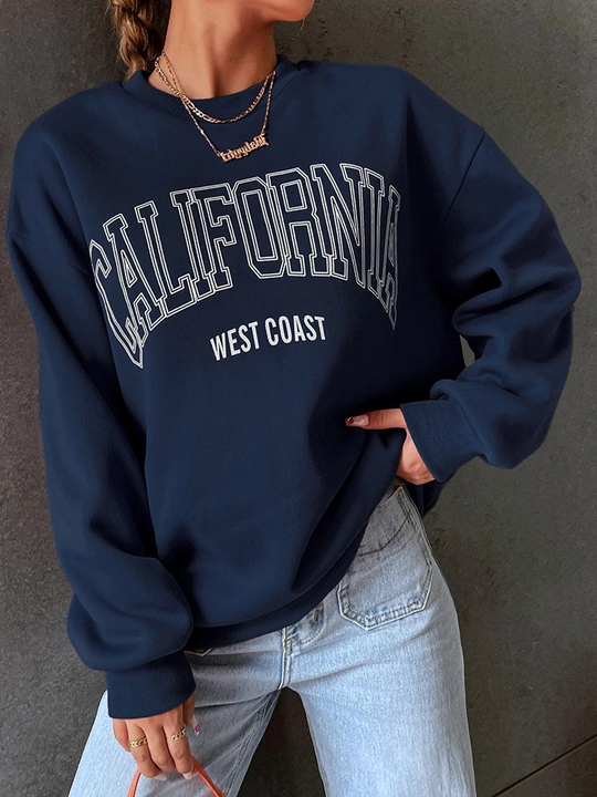 Heidi-Mode - Streetwear Herbst Kalifornien Westküste Oversized Sweatshirt für Frauen