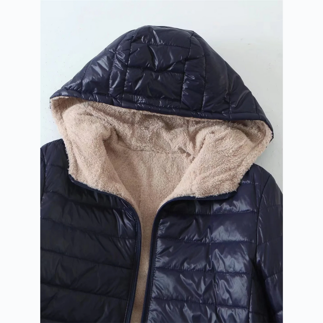 Heidi-Mode | Luxuriöse Fleecegefütterte gepolsterte Jacke mit Kapuze für zusätzlichen Komfort Ideal für Herbst/Winter