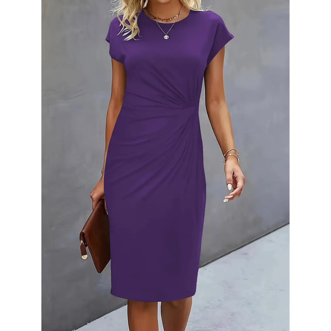 Heidi-Mode | Damen Taillenakzent Stil Kleid Kurzärmlich