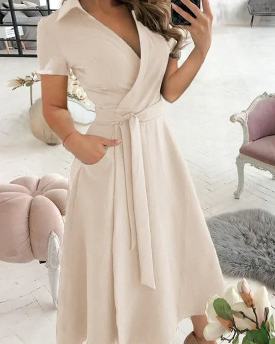 elegantes Midikleid mit V-Ausschnitt für Damen