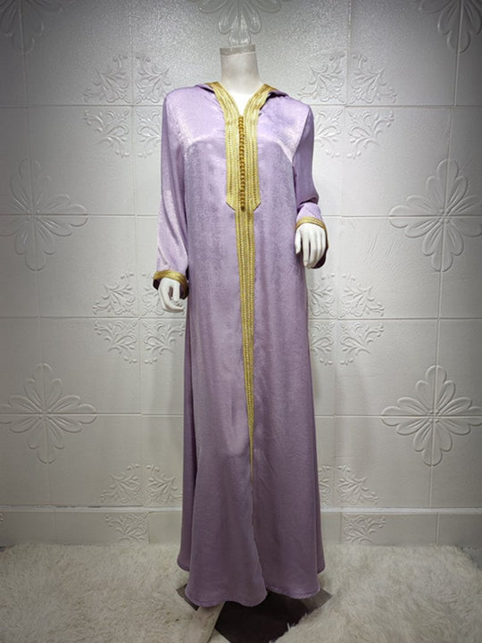 Heidi-Mode | Kapuze Samt Frauen Kaftan Kleid Jalabiya Jalaba
