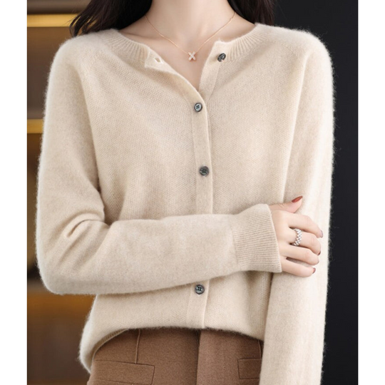 Heidi-Mode | Damen Rundhals Cardigan Pullover