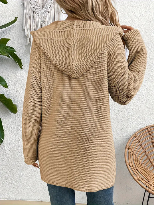 Gemütliche Eleganz Strickjacke mit Kapuze