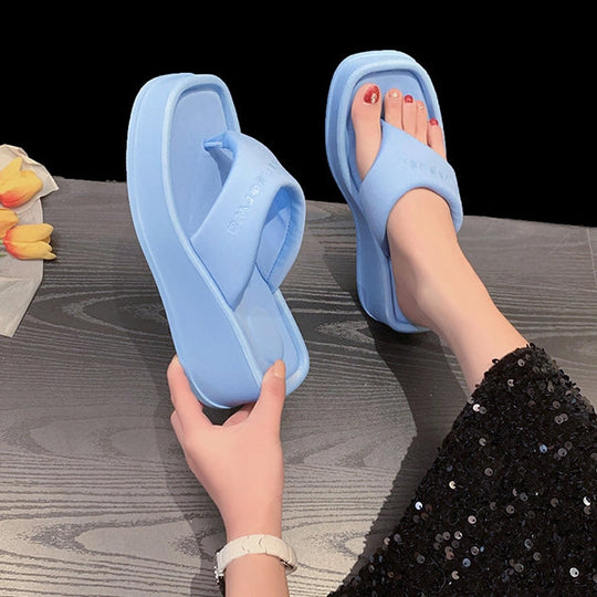 Heidi-Mode | Plattform High Heel Sandalen Erhöhte Slipper