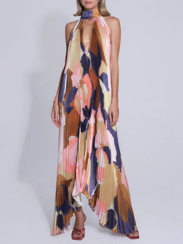 Heidi-Mode | Maxi Kleid Halter Plissee