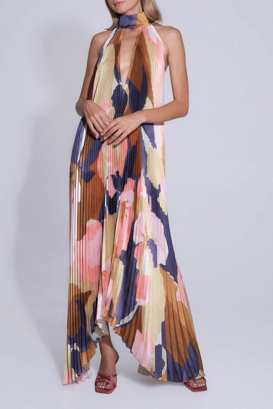 Heidi-Mode | Maxi Kleid Halter Plissee