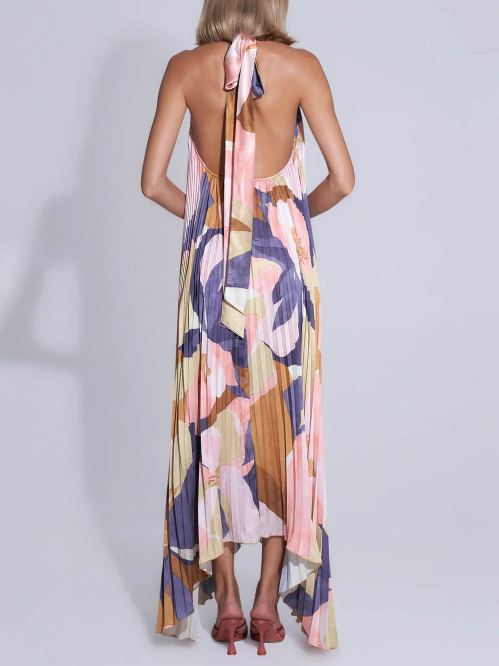Heidi-Mode | Maxi Kleid Halter Plissee