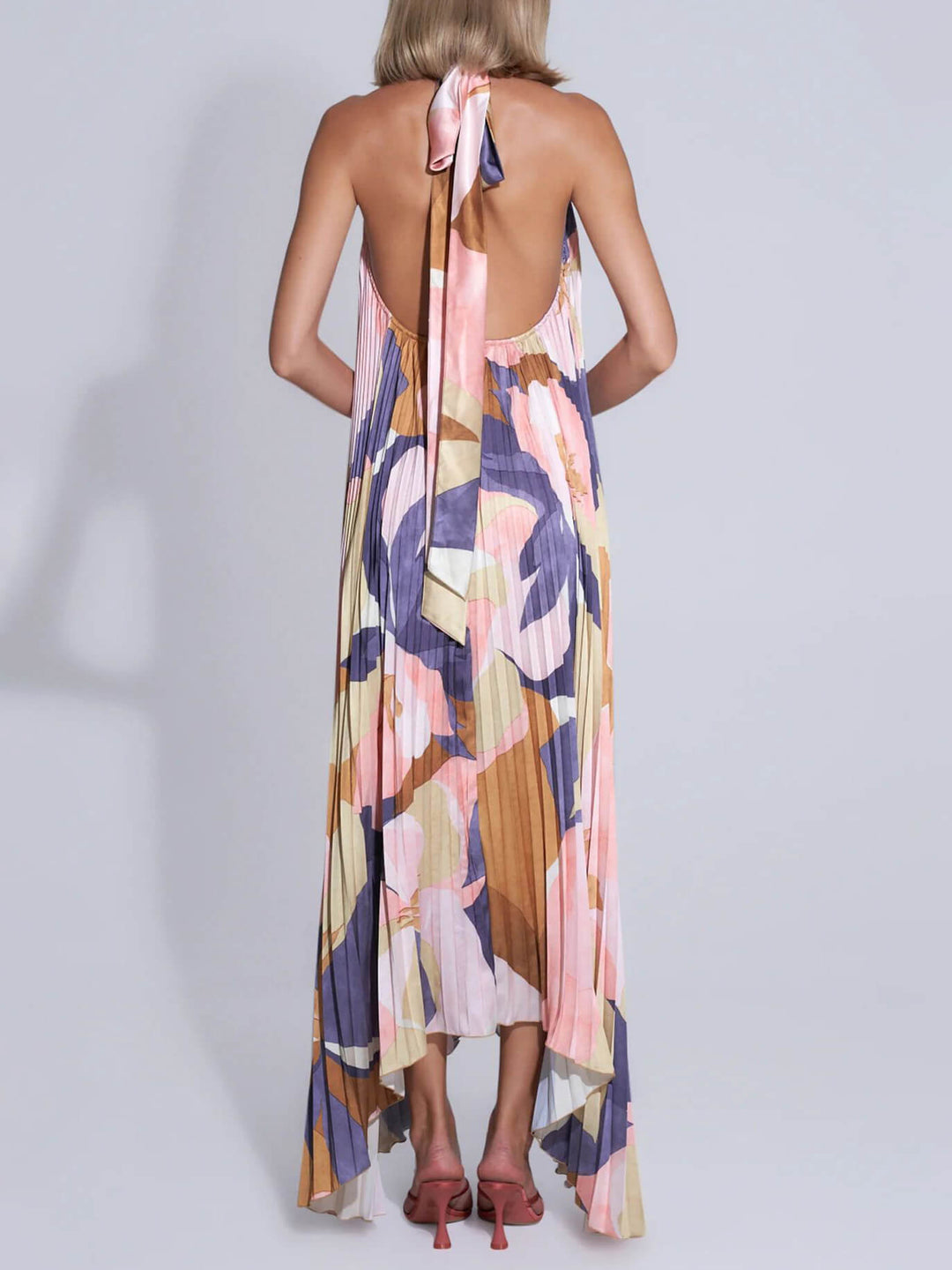 Heidi-Mode | Maxi Kleid Halter Plissee